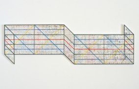 When the Politician Speaks (Oil on burlap on plywood, 21.3cm x 68.8cm, Dirk Marwig 2014)