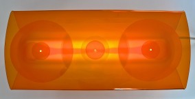 FLOW LIGHT OBJECT (Plexi-Glass, fluorescent light, 34cm x 75cm x 13cm, Dirk Marwig 1997)