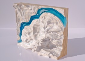 RANDOM EROSION Winter (Plywood, resin and oil, 29cm x 36.3cm x 14cm, Dirk Marwig 2012)