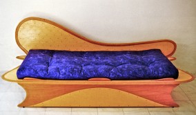 Dirk Marwig:  SOFA 1(with futon)  (Plywood construction: 4 interconnecting pieces of plywood, 1995)