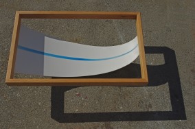 Very Deep (–photographed on patio with sunlight–Oak,plywood,enamel+resin,42.7cm x 68.7cm x 19.7cm,Dirk Marwig 2013)