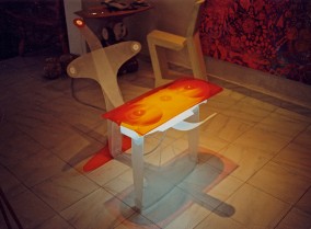 FLOW LIGHT OBJECT with Stand (Plexi-Glass construction, Dirk Marwig 1997)