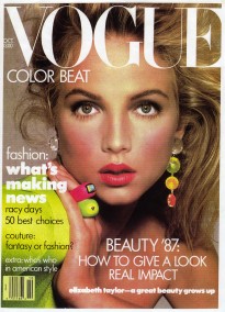 Cover of Vogue U.S. October 1987  Richard Avedon(Photo), Dirk Marwig(Rings), Rachel Williams(Model)