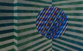 Amazo-Sphere (Oil on primed cotton bath towel mounted on plywood, 53.5cm x 86cm, Dirk Marwig 2015)