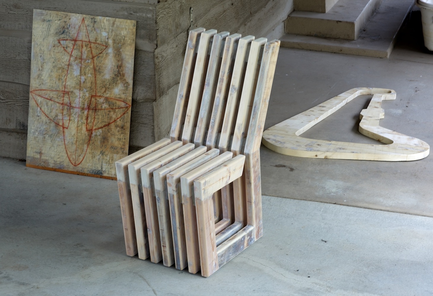 Gap-Chair No.5 with Zomb drawing and unfinished wall object copy