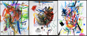 Diagnostics(WWE) (Coloured pencils on paper, 43.2cm x 106,8cm, Dirk Marwig, 2020)